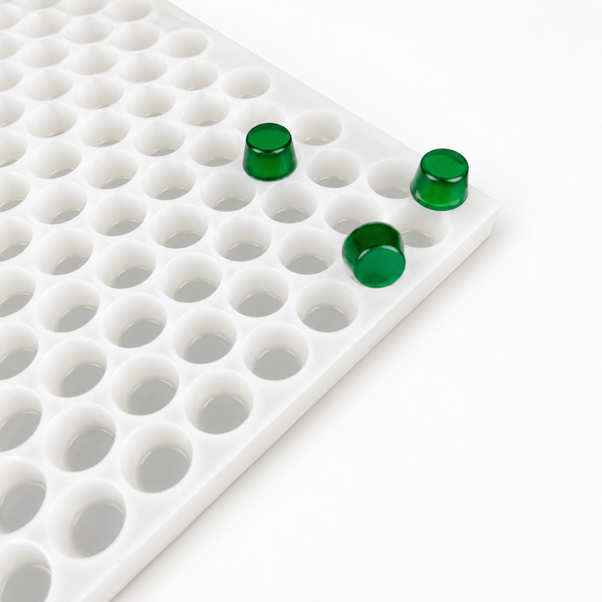 2.9mL cube silicone gummy mold with 391 cavities on a white background