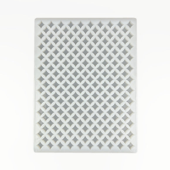 Vertical top view of the 2mL Star Gummy Mold with 219 star-shaped cavities on white