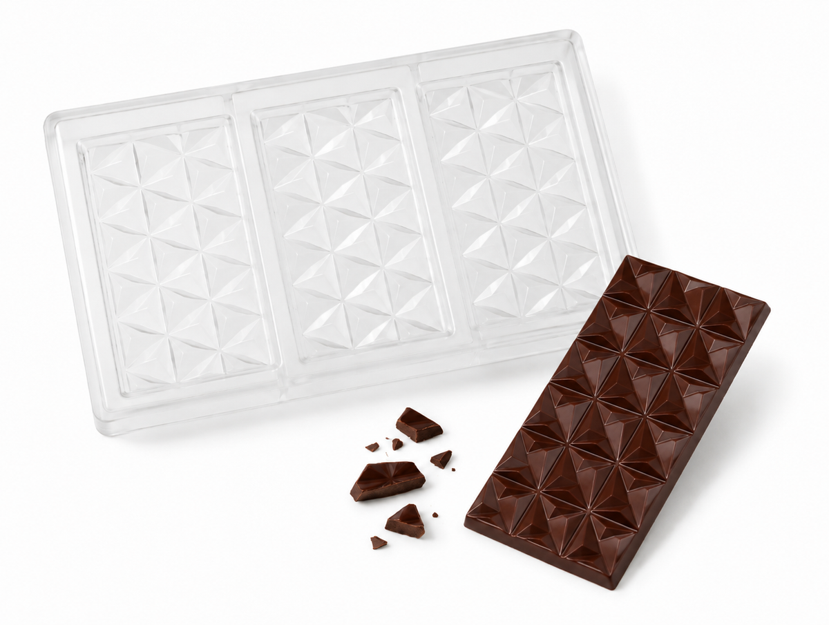 110-g-geometrische Schokoladentafel-Form – 3 Tafeln | Gummy Molds