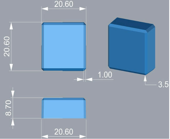 Moule gommeux carré de 3,5 ml - 221 cavités