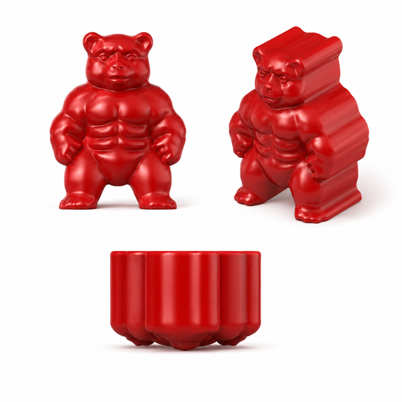 Custom muscle bear gummy mold 3D design
