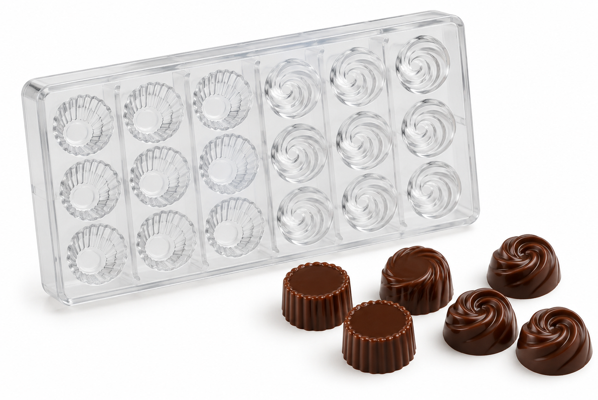 Muffin-Cup-&-Swirl-Schokoladenform – 18 Kavitäten | Gummy Molds